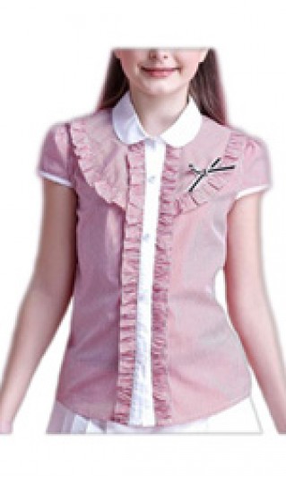 ST-BSC801 Online orders Cute Ruffle kids shirt, children short sleeve shirts