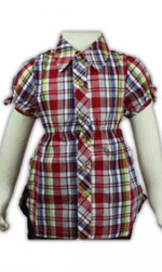 ST-BSC802 Contrast color checkered kids shirts, Garment factories, Kids short sleeve shirts