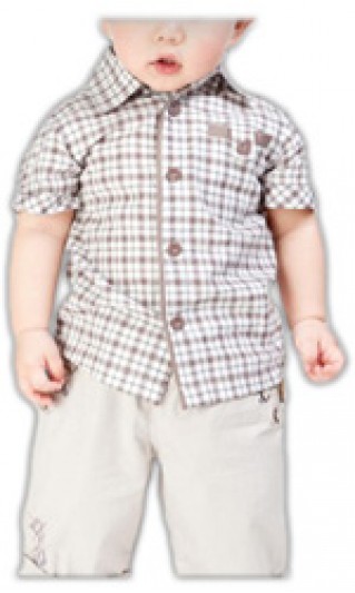 ST-BSC810 Plaid kids shirt, childern short jeans