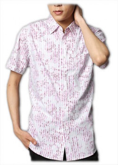 ST-MSC809 Ruled Europe style shirt, men's casual short-sleeved