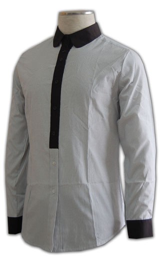 MCS-ST-14 ：製 淨色修腰辦公室制服襯衫 男裝長褸價錢 辦公室恤衫 辦公室男裝恤衫 