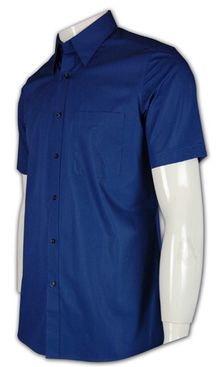 MDX-ST-27 ：男裝 淨色辦公室制服襯衫 男裝短袖恤衫  謝師宴恤衫價錢 男裝修身恤衫 
