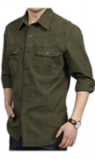 ST-MST801 ：做男裝 淨色型格接袖襯衫 男裝休閑長袖