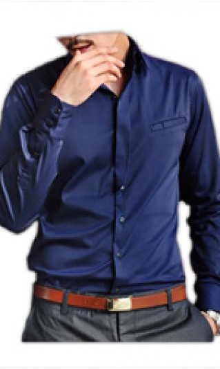 ST-MSA804 : 男裝亮材質氣質 襯衫製造商 男裝禮服配件