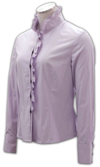 WCS-ST-07 ：自訂款式 女裝休閒翻袖襯衫 女士長身褸圖片 辦公室女士恤衫 女士花邊恤衫 