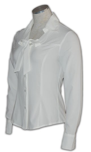 WCS-ST-20 ：來版訂購 女裝OL款淨色襯衫 女裝長袖衫 專營女裝恤衫 度身訂造OL套裝 