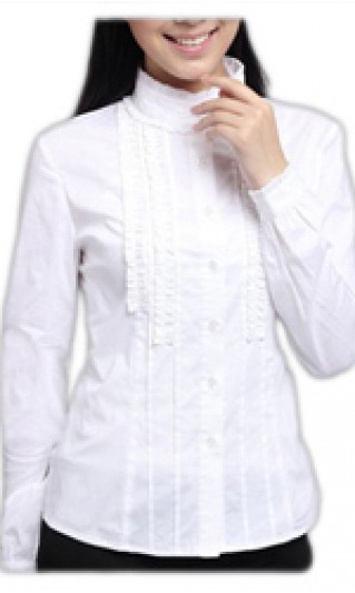 ST-WSL807 ：Order 女裝抓皺性感制服襯衫 女裝長袖 褶邊恤衫款式 花邊絲帶恤衫 