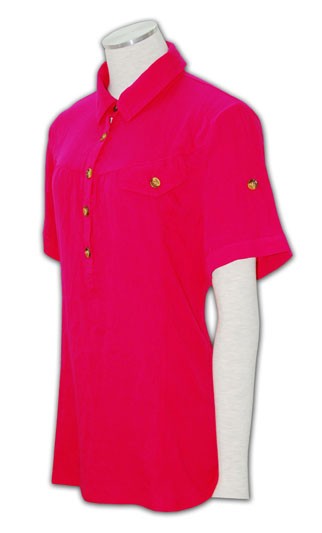 WDX-ST-06 ：自訂款式 女裝净色簡單款襯衫 夏天恤衫顏色 舒適短袖恤衫 女裝恤衫常著顏色