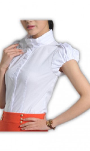 ST-WSF807 ：Place女裝 公主抓皺修腰襯衫 女裝短袖 夏季新款蕾絲恤 職業OL女裝恤 