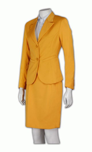 WXF-ST-21 ：女裝低v領亮材質西裝服 女士西裝品牌 女士職業西裝 訂造職業西裝 